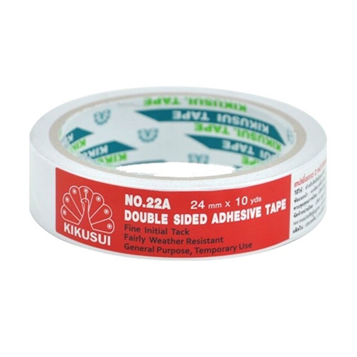 เทปเยื่อกาว เทปกาว 2 หน้า 12mm/18mm/24mmsx10หลา คุณภาพสูง No. 22A KIKUSUI (คิคูซุย) สองหน้าบาง US.Station - รูปที่ 3