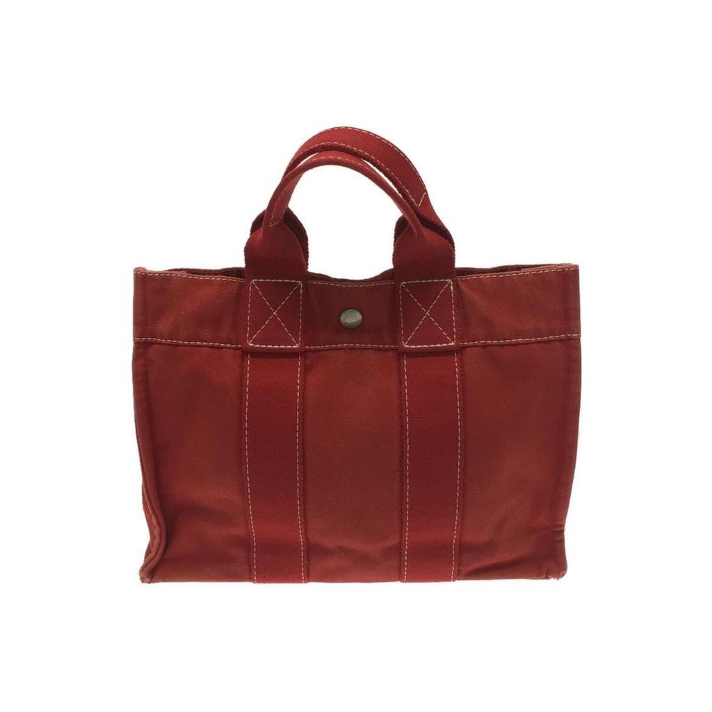 HERMES Tote Bag Canvas Red Direct from Japan Secondhand