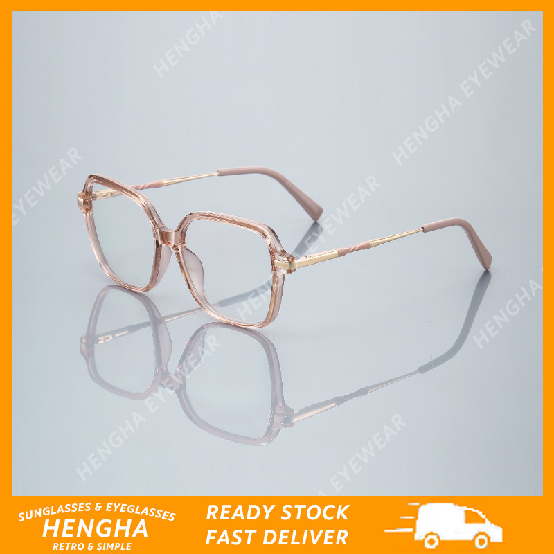(HENGHA) แว่นตาตัวอย่างกรอบสี่เหลี่ยมคลาสสิกสไตล์ย้อนยุคแว่นตาป้องกันแสงสีฟ้า