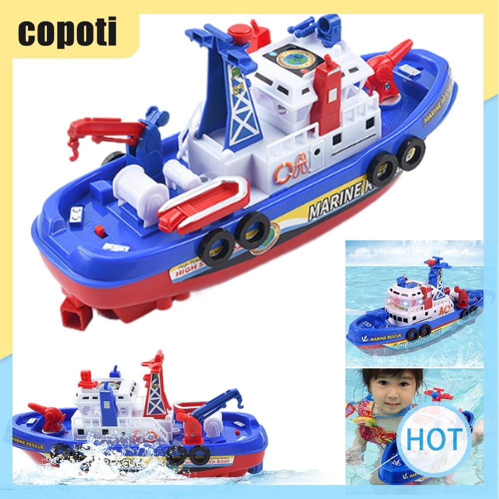 ของเล่นอาบน้ําเรือไฟฟ้า พร้อมเสียงเพลง และสปริงเกลอร์น้ํา สําหรับเด็กอายุ 3 ปีขึ้นไป