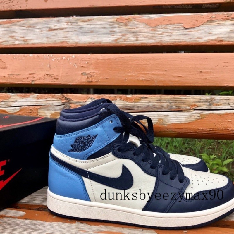รองเท้าบาสเก็ตบอล Air Jodan 1 Obsidian Blue Black 575441-140