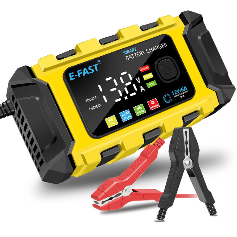 ! #@ E-FAST Motorcycle Storage Battery Charger Lead-Acid Lithium Iron Battery Charger 12V Battery Ch