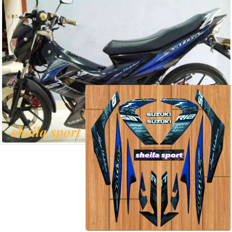 สติ๊กเกอร์ Striping liss Suzuki satria fu F150 น้ําเงิน ดํา 2012 คุณภาพดี