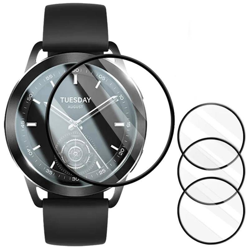 Xiaomi WatchS3 WatchS2 ฟิล์มกระจกนิรภัยกันรอยหน้าจอ 900D HD กันแสงสีฟ้า ขอบดํา สําหรับ Xiaomi Watch S2 42 มม. 46 มม. S3 3 ชิ้น