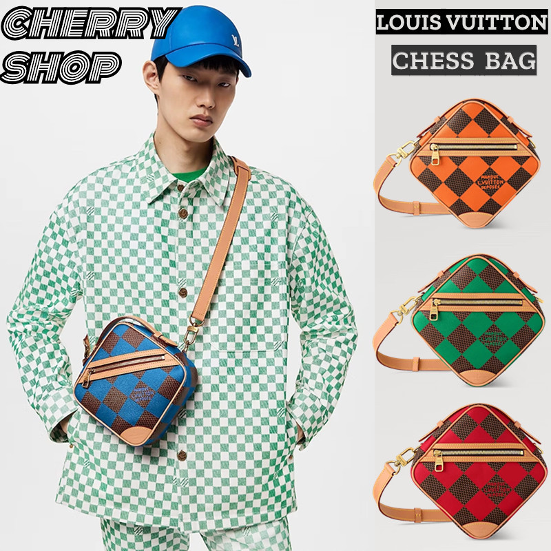 ของใหม่แท้100%/หลุยส์วิตตองLouis Vuitton LV CHESS Messenger Bag กระเป๋าสะพายข้างผู้ชาย