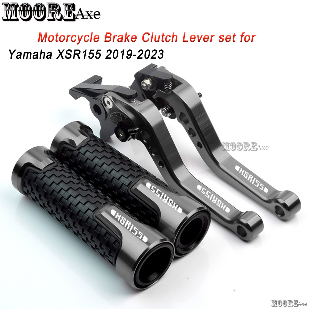 Mooreaxeอุปกรณ์เสริมรถจักรยานยนต์สําหรับYamaha XSR155 XSR 155 2019 2020 2021 2022 2023 ดัดแปลง 6 ขั้นตอนปรับอลูมิเนียมเบรคคันโยกคลัทช์Handlebar Grips YSTZ02 T1