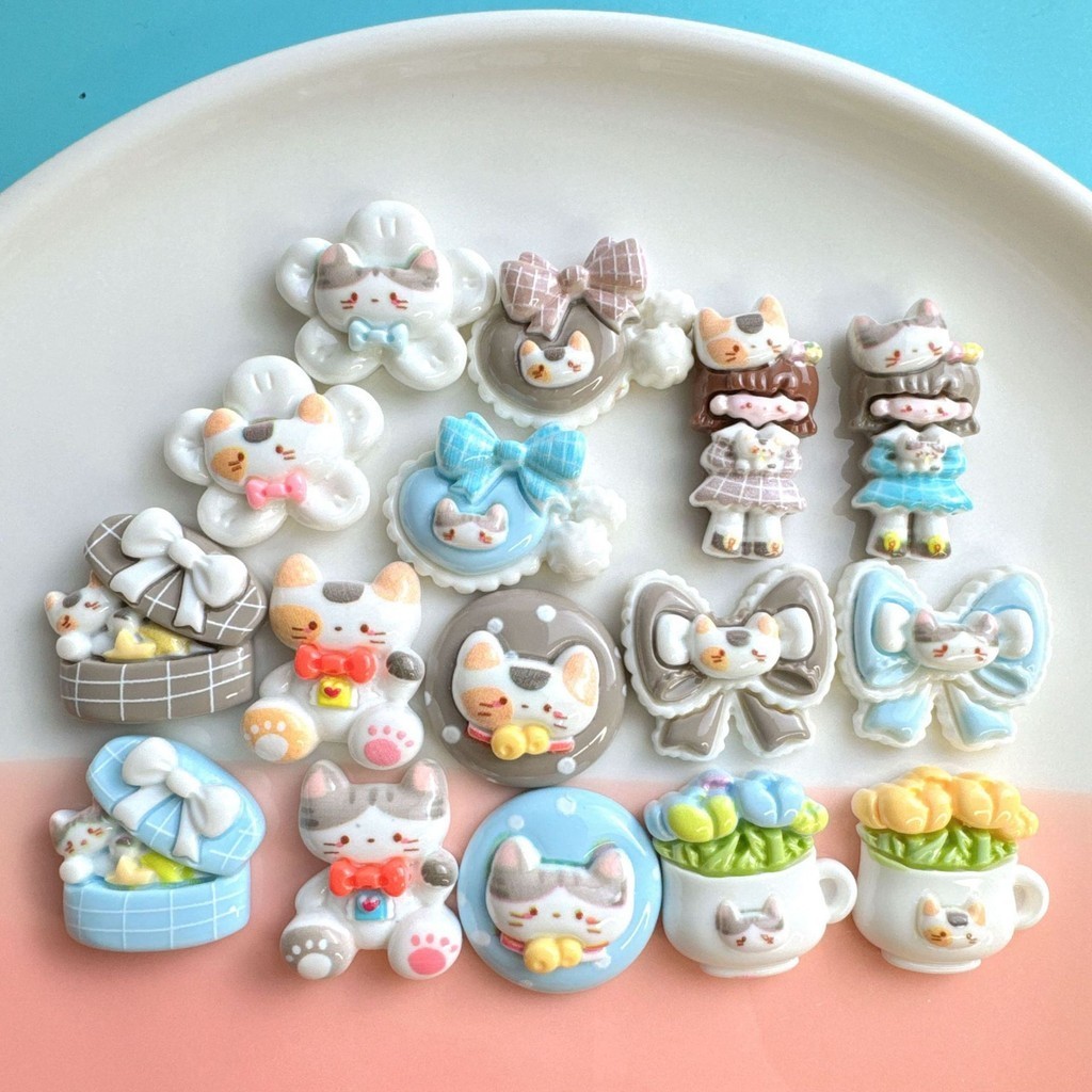 [3 #] จี้การ์ตูนแมวน่ารัก อุปกรณ์เสริม สําหรับรัดผม ติดเคสโทรศัพท์ และรองเท้า diy