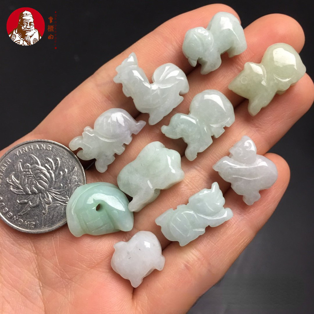 (ราคา 1 ชิ้น) Myanmar Jade a Goods Jade Craft Small Zodiac Jewelry Jewelry Accessories Jade