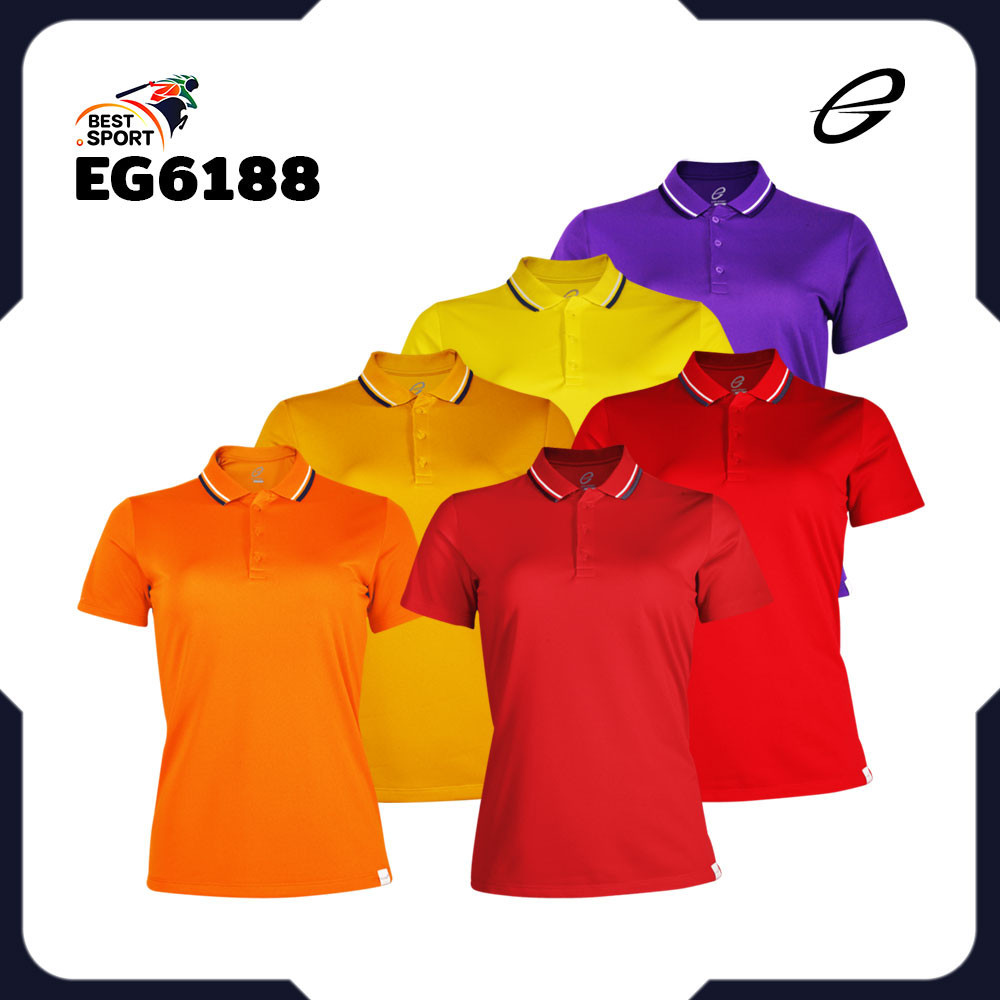 ส่งฟรีไม่มีโม้!! EGO SPORT เสื้อโปโลเบสิคหญิงแขนสั้น รุ่น EG6188 ชุด 1 แท้100%