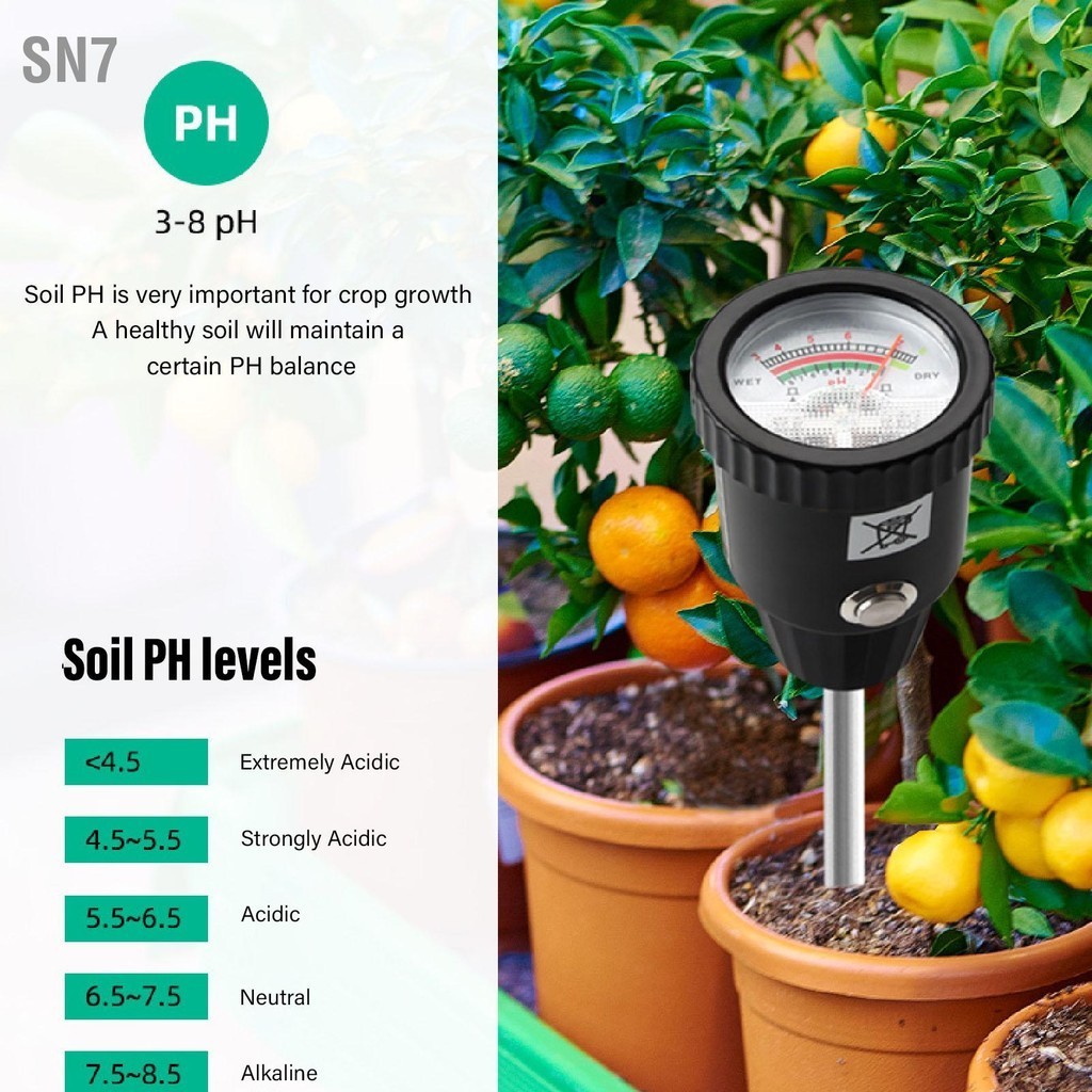 SN7 เครื่องทดสอบดิน PH เครื่องวัดความชื้นในดิน pH Meter เครื่องวัดความชื้นความชื้น
