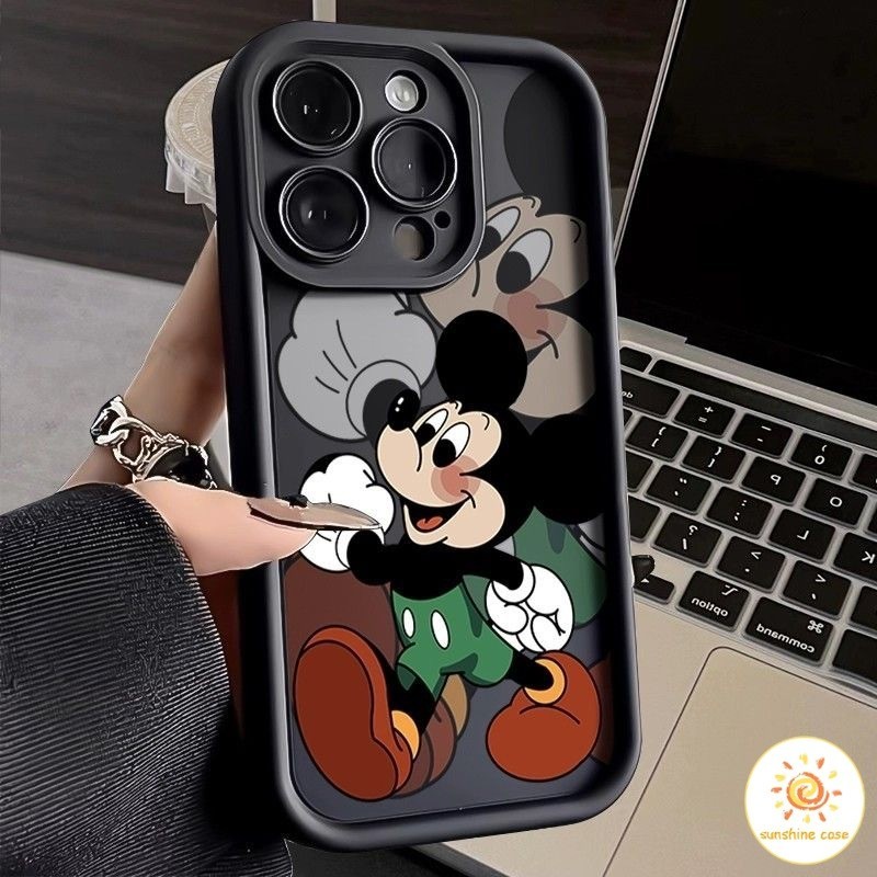 เคสโทรศัพท์มือถือ TPU แบบป้องกันทุกด้านมิกกี้มิกกี้อินเทรนด์ ไอโฟน11 For iPhone12 13 14 15Pro MAX X XS XR XS 7 8Plus SE