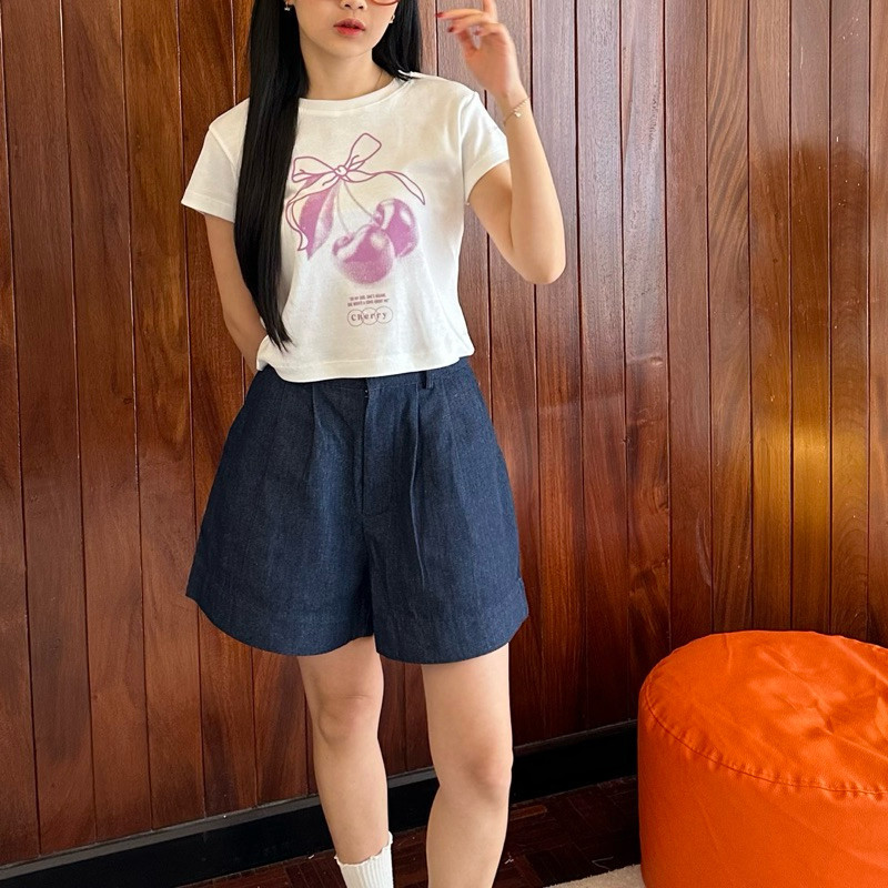 （จัดส่งตลอด 24 ชั่วโมง）Angle Official cherry ribbon top 🍒✨