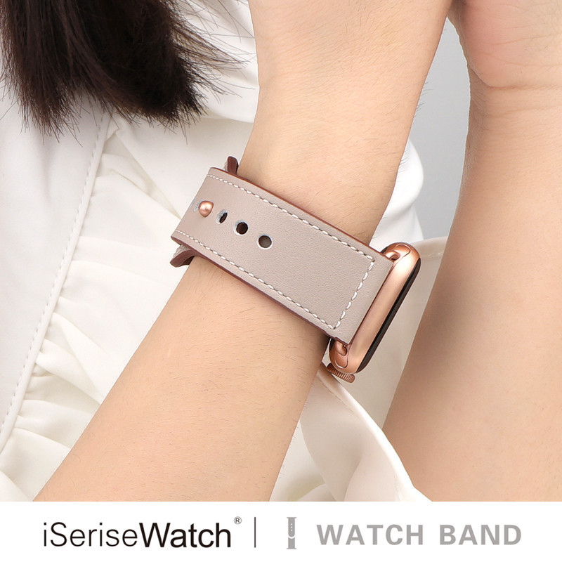 สายนาฬิกาข้อมือหนัง สําหรับ iWatch band 44 มม. 45 มม. 41 มม. 40 มม. 49 มม. 42 มม. 38 มม. 45 44 มม. correa bracelet iWatch series 3 4 6 SE 7 8 ultra