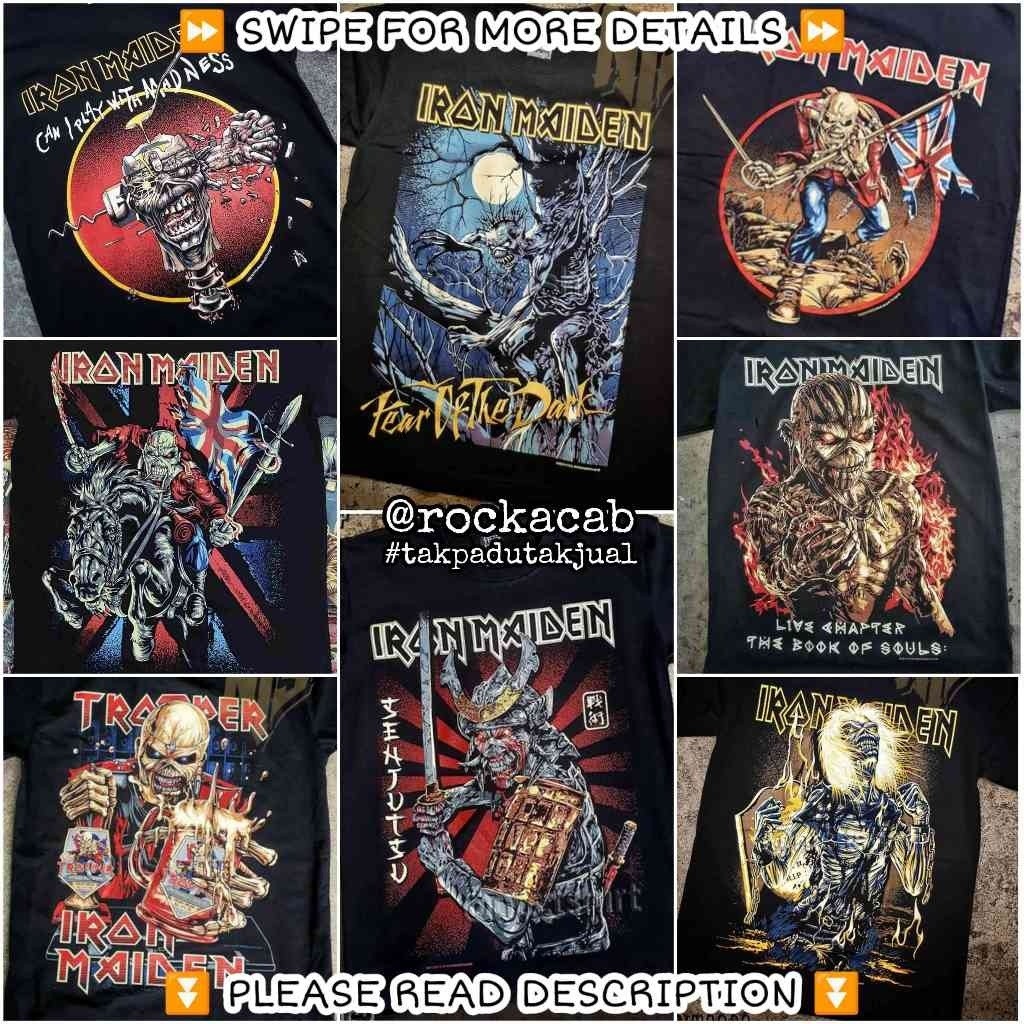 เสื้อยืดแฟชั่น ลายวง Iron Maiden Baju Eddie Rock Metalcore Nu Punk OVP สไตล์วินเทจ พรีเมี่ยม [UNK] 2024