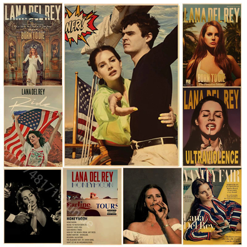 Singer Lana Del Rey Vintage Posters Born To Die Retro Kraft Paper Sticker DIY Room Bar Cafe Decor Gi