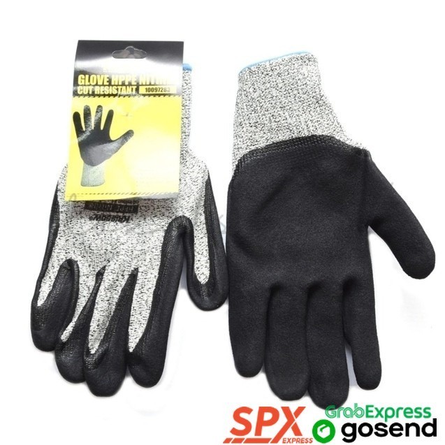Tokoready Krisbow Hppe nitrile EN388 Gloves Anti-slash instant courier