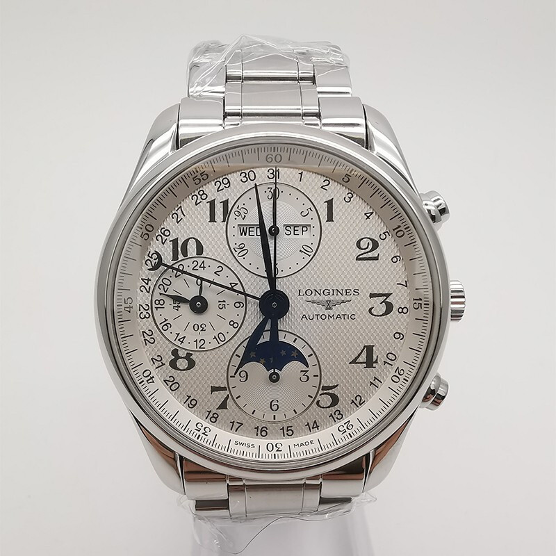 Longines/การผลิตนาฬิกาแบบดั ้ งเดิม Longines Master CollectionL2.673.4.78.6Men 's Mechanical Watch Eight-Pin Moon Phase Gauge Diameter40mm
