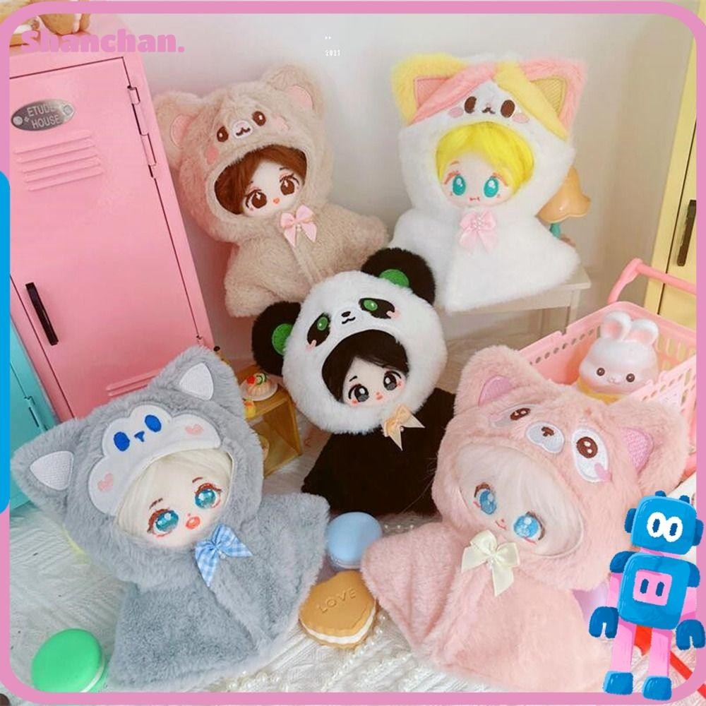 Shanchan เสื้อกันหนาวมีฮู้ด ผ้าฝ้าย 10 ซม. 1/12 BJD พร้อมหมวก 5 สไตล์ สําหรับตุ๊กตา