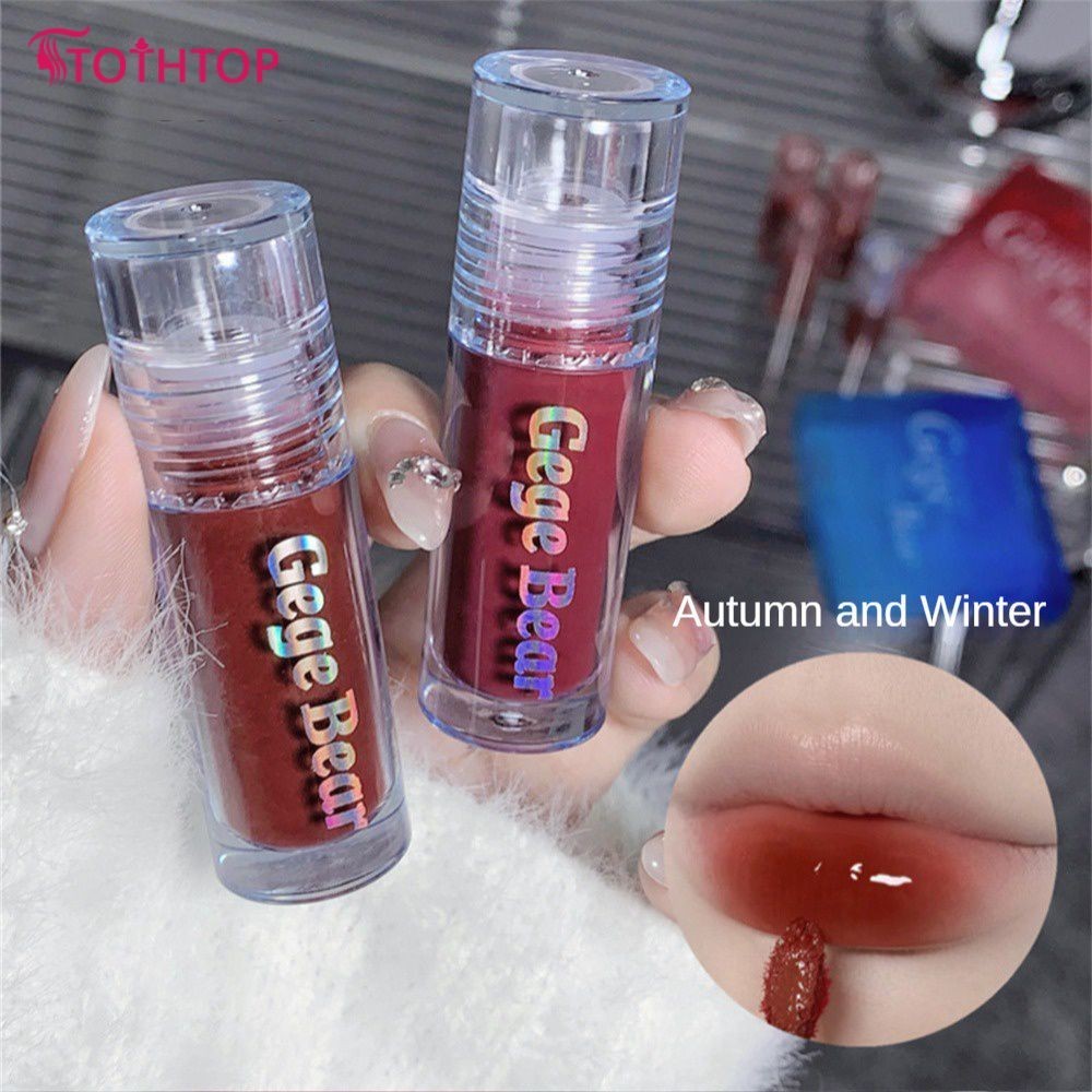 Gege Bear 3 ชิ้น/เซ็ต Lip Gloss Water Gloss Mirror Lip Glaze Whitening Student ลิปสติก [TOP]