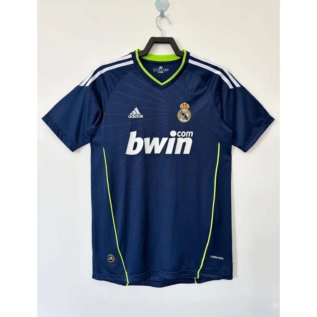 เสื้อกีฬาแขนสั้น ลายทีมฟุตบอล Real Madrid 2009 2010 ชุดเยือน สไตล์เรโทร