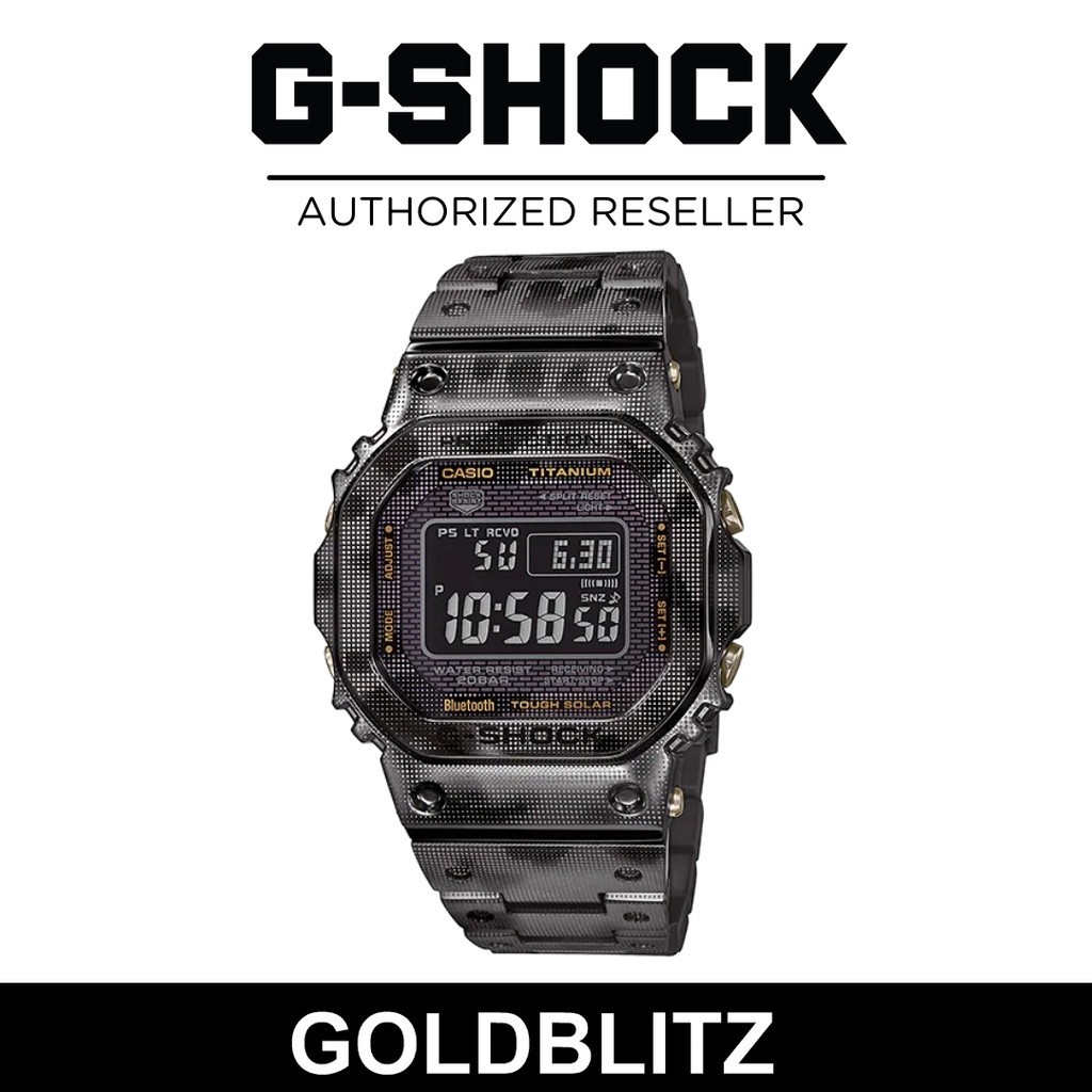 G-shock GMW-B5000 นาฬิกาสปอร์ตกันน้ําสแตนเลสลายพรางสีดําของขวัญ KS746