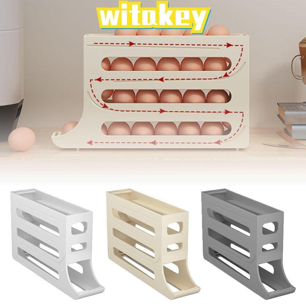 Witakey ลูกกลิ้งเก็บไข่อัตโนมัติ ความจุขนาดใหญ่ ประหยัดพื้นที่ สําหรับห้องครัว ตู้เย็น