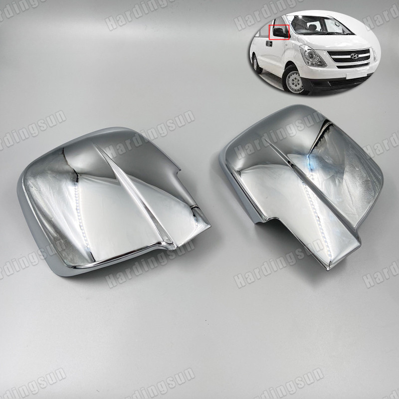 ขอบฝาครอบกระจกมองข้าง โครเมี่ยม สําหรับ 2007-2018 Hyundai Grand Starex H1 Model 1 คู่