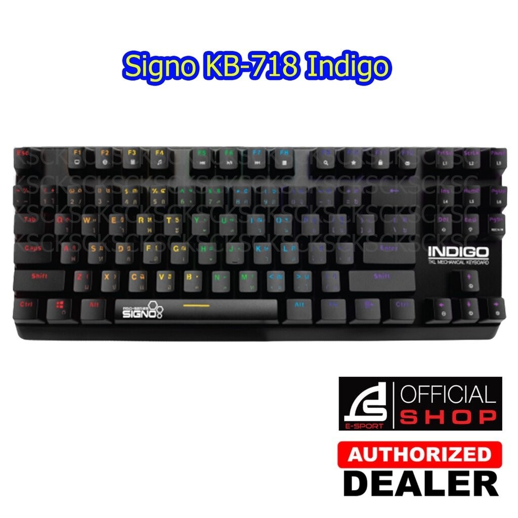 โปร (TH) Signo KB-718 Indigo mini RGB Mechanical TKL Gaming Keyboard #คีย์บอร์ดเกมมิ่ง แมคคานิค