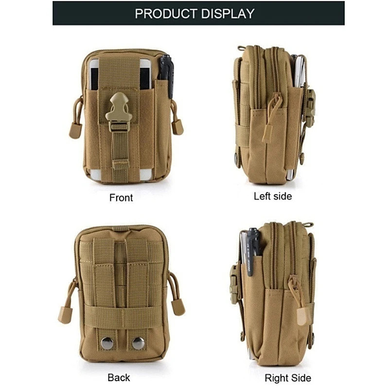 Tactical Belt Waist bag ผู้ชายกระเป๋านุ่มยุทธวิธีเข็มขัดเอวถุงเล็กทหารเอวกระเป๋าวิ่งกระเป๋าตั้งแคมป์เดินทางนุ่มกลับ