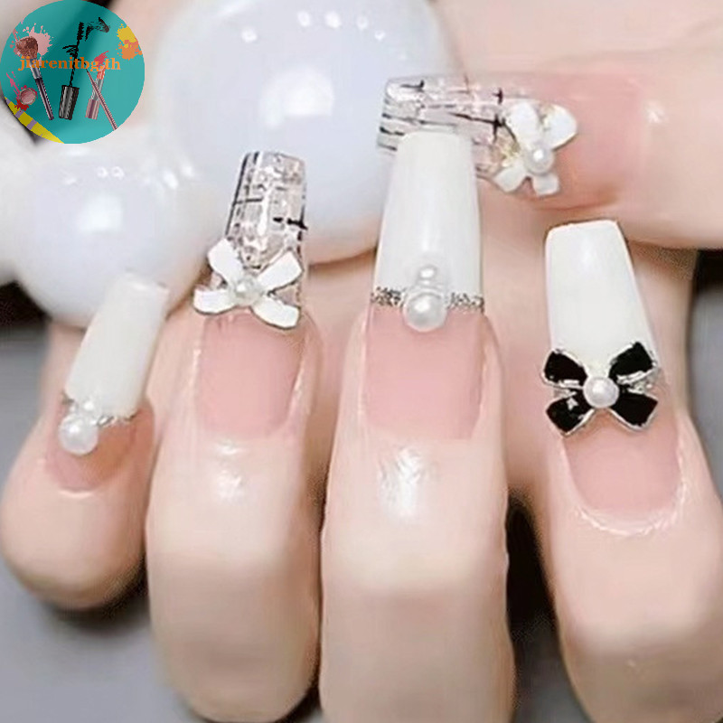 Renbg ภาพวาดสีน้ํามัน รูปโบว์ 3D สไตล์ฝรั่งเศส สําหรับตกแต่งเล็บ DIY 5 ชิ้น