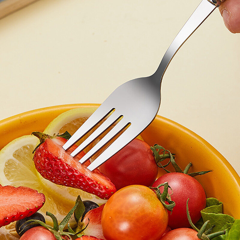 ช้อน+ส้อม ช้อนส้อมสแตนเลส ชุด 2 ชิ้น ช้อนส้อมผลไม้ ช้อนตักแตงโม ช้อนซุปผู้ใหญ่ ช้อนทานอาหาร ส้อมบะหมี่รับประทานอาหาร - รูปที่ 2