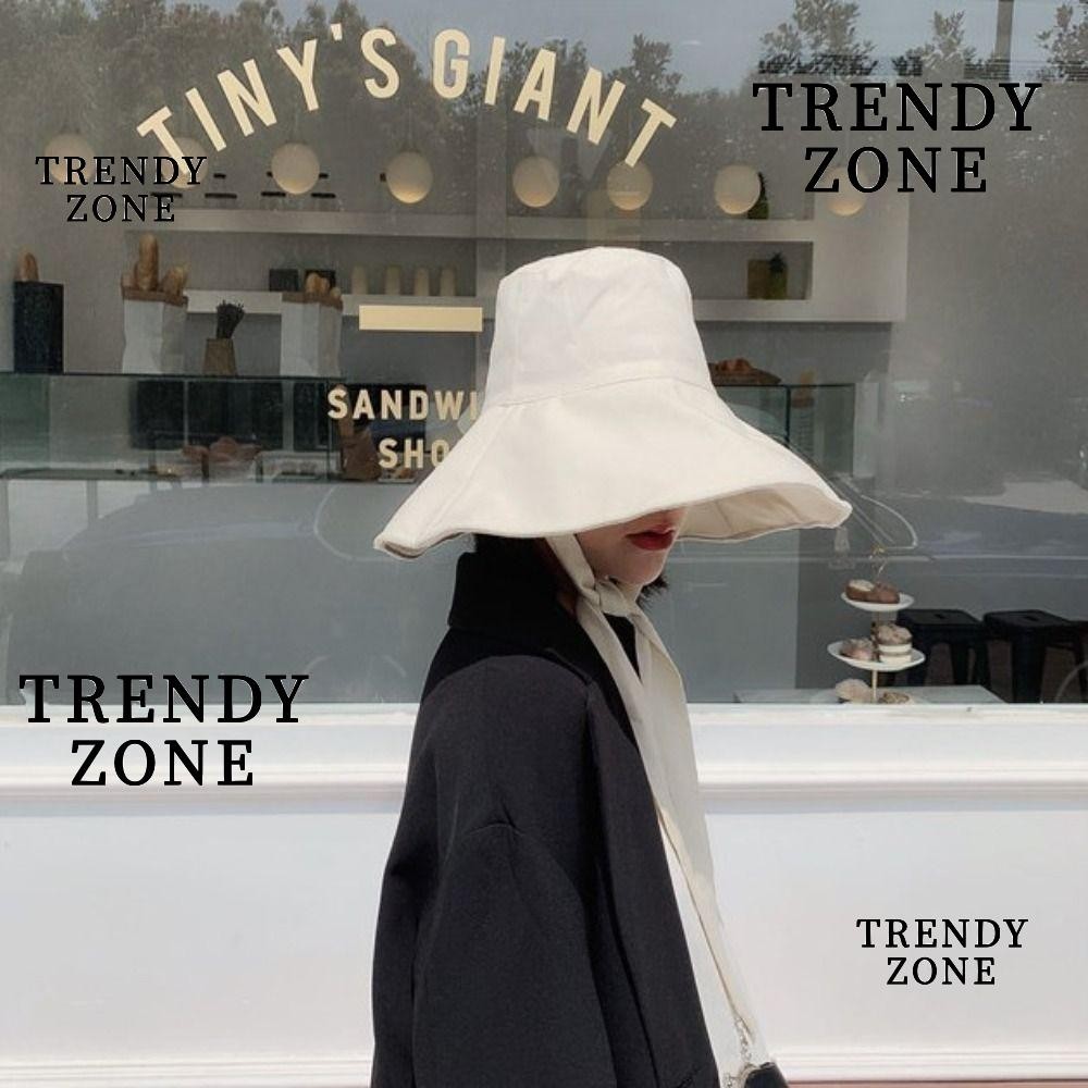Trendyzone หมวกบักเก็ต ป้องกันรังสียูวี หมวกกันแดด พับได้ ปีกกว้าง แบบพกพา กลางแจ้ง หมวกบังแดด
