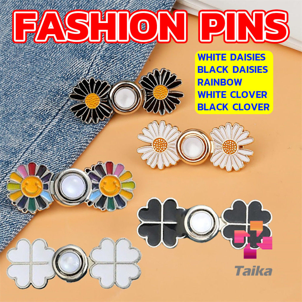 Taika ตะขอร่นกางเกง หัวเข็มยึดปรับเอว ตะขอโลหะ ถอดได้  Fashion Pins