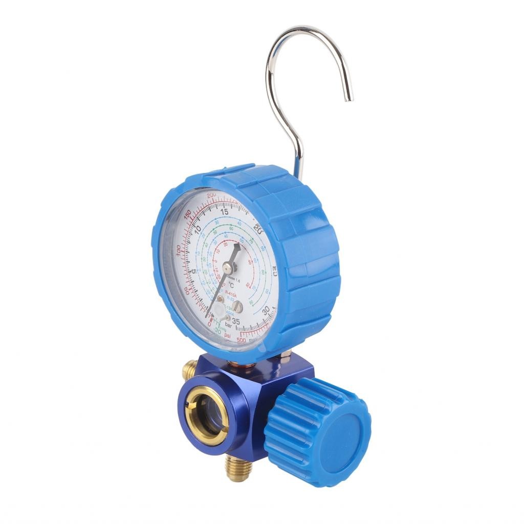 Manifold Gauge 500psi 35kgf/cm2 เครื่องทําความเย็นเครื่องปรับอากาศ wiht Visual Mirror (สีน้ําเงิน) M