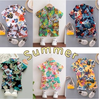 ชุดเด็กเข้าแชทลายดอกไม้มาใหม่เสื้อพร้อมกางเกง ชุดชายหาด ️ชุด…