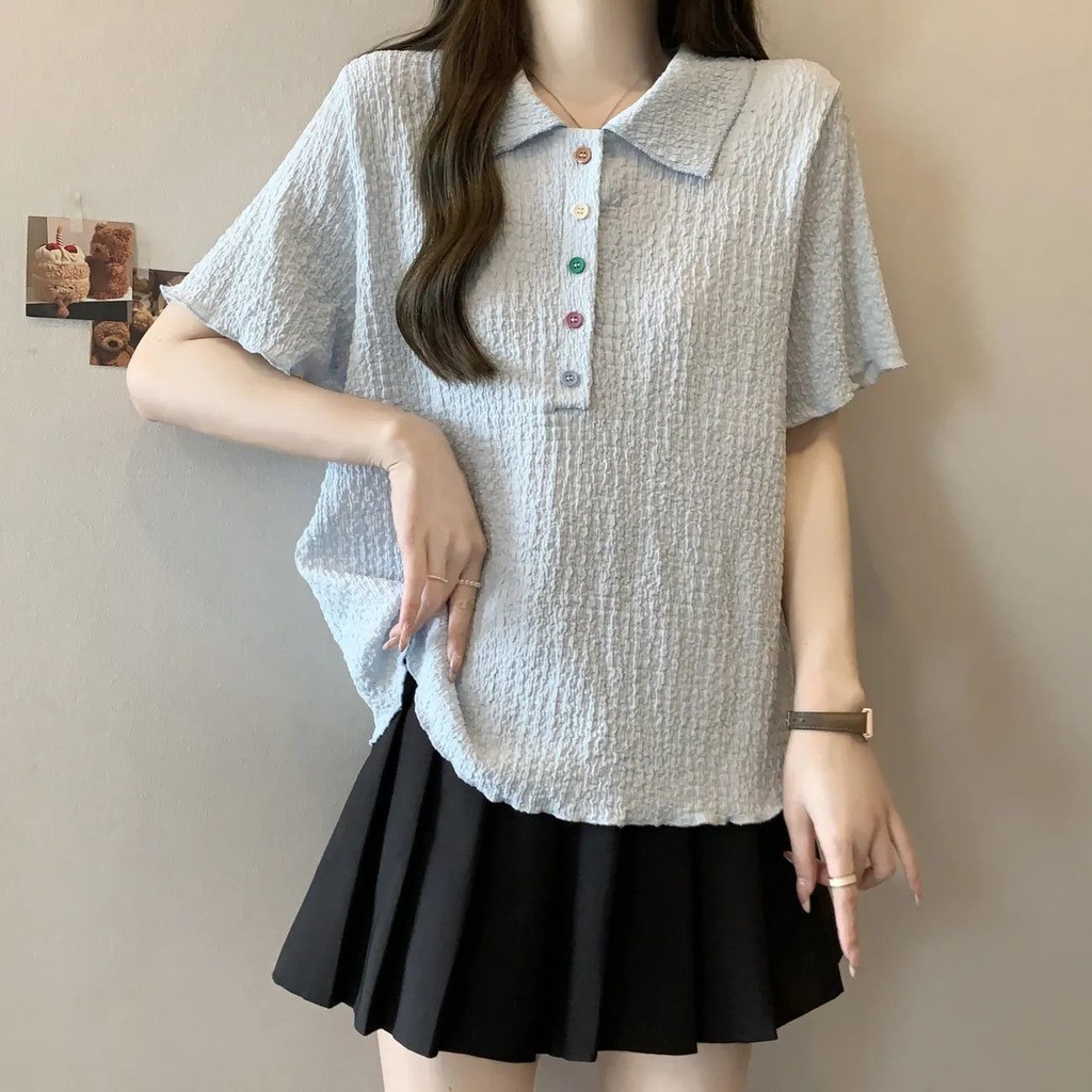 ⭐Fern Shop เสื้อแขนสั้นผู้หญิงฤดูร้อนระบายอากาศเกาหลี