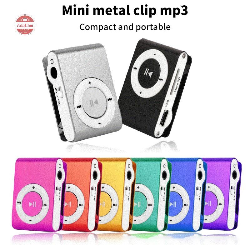 AdaChoi Mp3 เครื่องเล่นเพลง Media คลิปโลหะนักเรียน Walkman ของขวัญแบบพกพา Usb Mp3 เครื่องเล่น Walkma