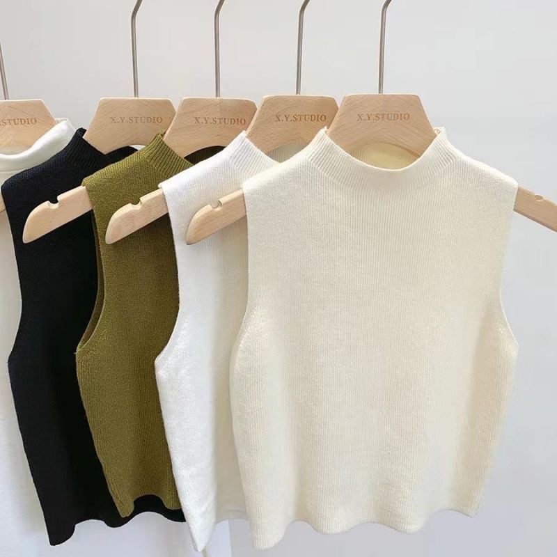 K ถัก Camisole ผู้หญิงสไตล์ใหม่ภายใน Slimmer ดูแฟชั่น All-Match สั้นด้านล่าง