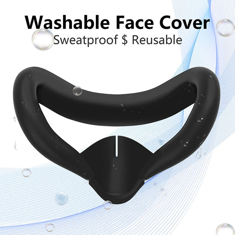 หน้ากากป้องกันเหงื่อสําหรับ Meta Quest 3 กรณีเปลี่ยน Face Pad ซิลิโคน Eye Cover VR แว่นตาสําหรับ Oculus Quest 3 อุปกรณ์เสริม
