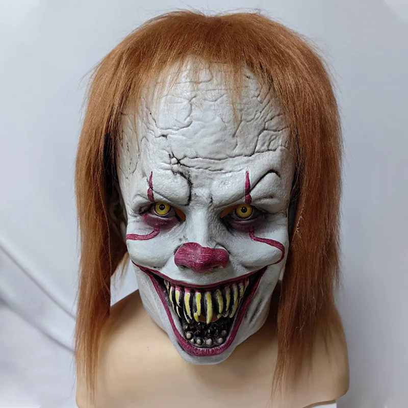 Halloween Horror Clown Pennywise Mask Head Set in Europe and The United States New Spirit Clown Late