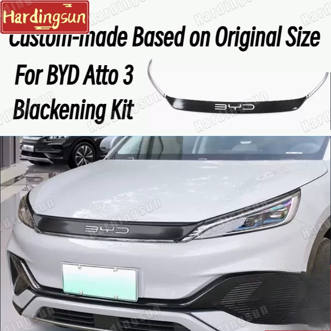 Byd ATTO 3 2022-2024 Blackening Decorative Kit รูปแบบคาร์บอนไฟเบอร์ & Pure Black Customized Perfectly Fit