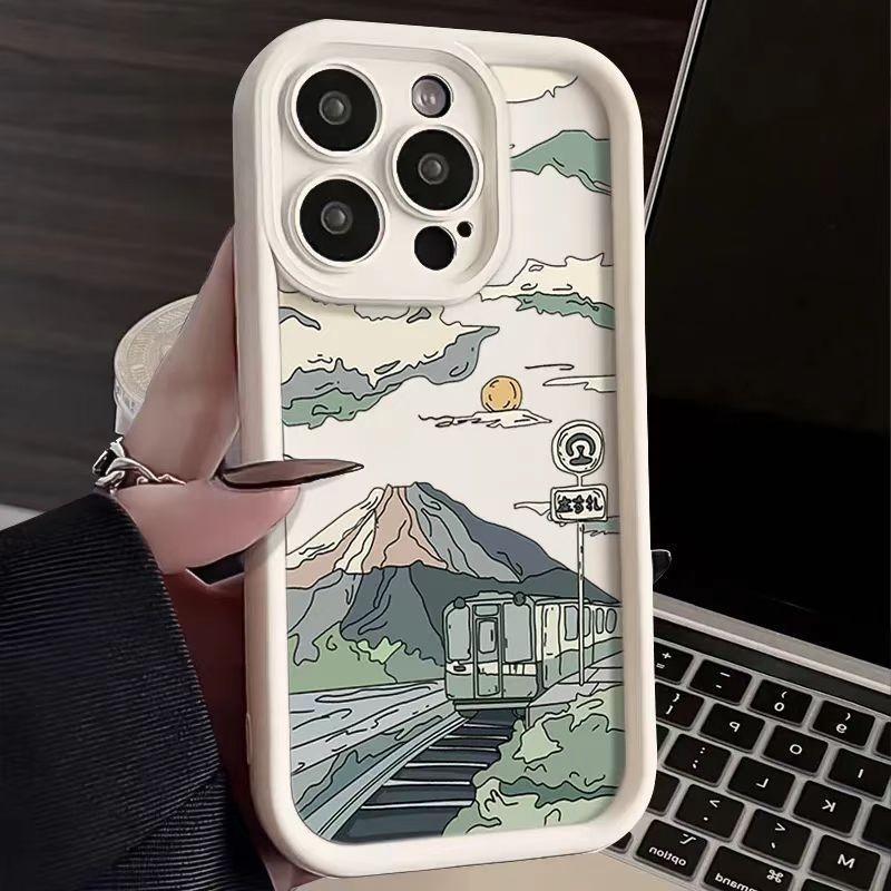 เคสโทรศัพท์มือถือ ลายรถไฟภูเขา เรียบง่าย สร้างสรรค์ สําหรับ iPhone 5 5s SE 2016 6 6s 7 8 SE 2020 SE3 6 Plus 6s Plus 7 Plus 8Plus X XS XR 11 12 13 14 15 Pro Max MINI Plus เคส