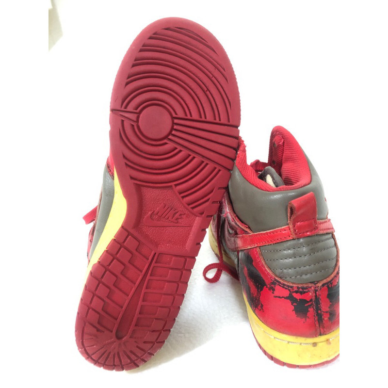 รองเท้าไนกี้ Nike Dunk Hight 1985 Red Acid Wash มือสอง