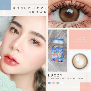 คอนแทคเลนส์(กลาง) Honey Love Brown / Gray (Luxzylens) ⭐️ลายฮิต ขายดีมาก กรองแสงกันยูวี