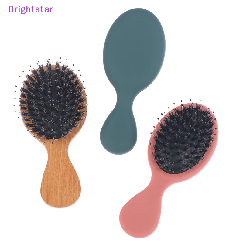 Brightstar หวีแปรงผม ขนหมูป่าธรรมชาติ ป้องกันไฟฟ้าสถิตย์ สําหรับผู้หญิง