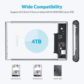 HDD กล่องใส่ฮาร์ดดิสก์แบบใส USB 3.0 SATA 2.5 กล่องใส่ฮาร์ดดิส ส่งถ่ายข้อมูลได้รวดเร็ว มีไฟ LED