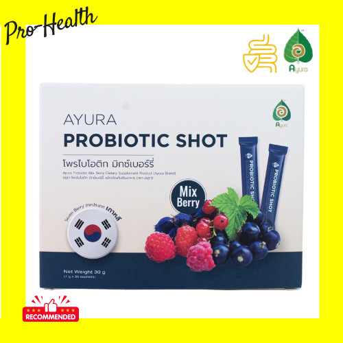 Ayura Probiotic Shot Mix Berry อยุรา โปรไบโอติกช็อต 30g (30 ซอง/กล่อง) bomi