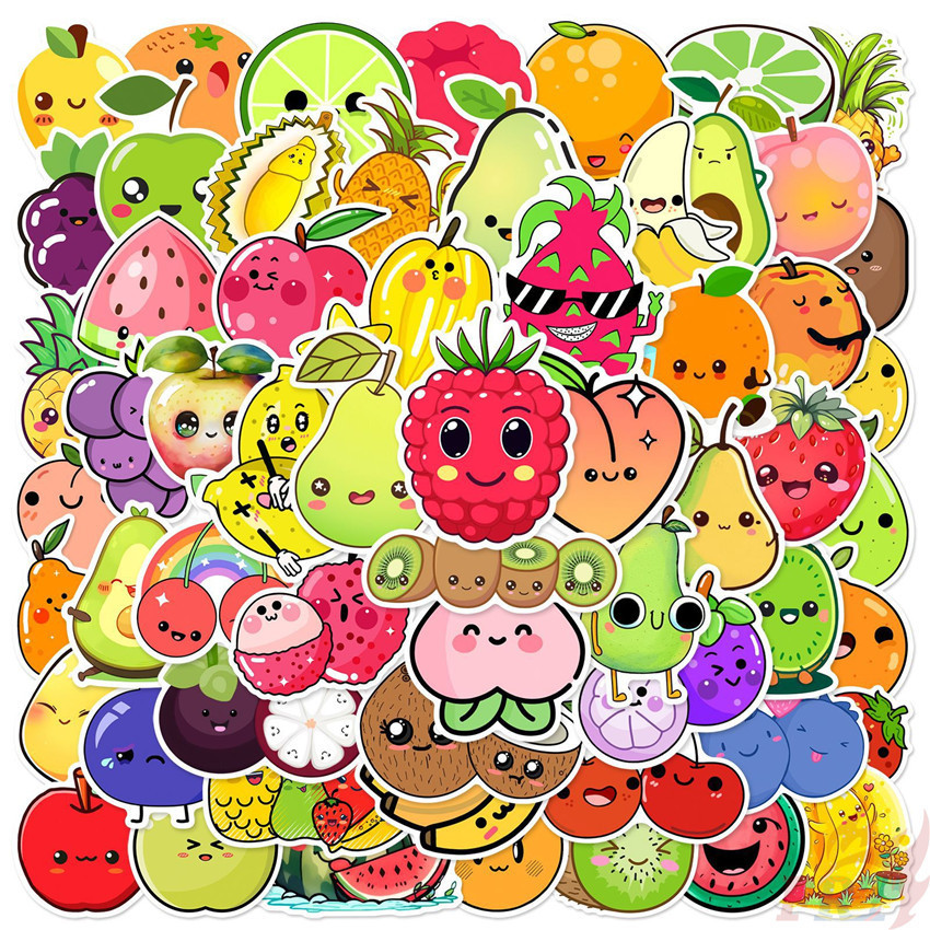 ❉ Q สติ๊กเกอร์อิโมจิผลไม้ตลก 01 ❉ 50 ชิ้น/เซ็ต DIY แฟชั่นกันน้ํา Doodle Decal สติกเกอร์