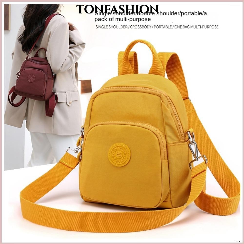 Tonfashion กระเป๋าเป้สะพายหลัง กระเป๋าสะพายไหล่ อเนกประสงค์ มีซิป ถอดออกได้ แฟชั่นสําหรับผู้หญิง