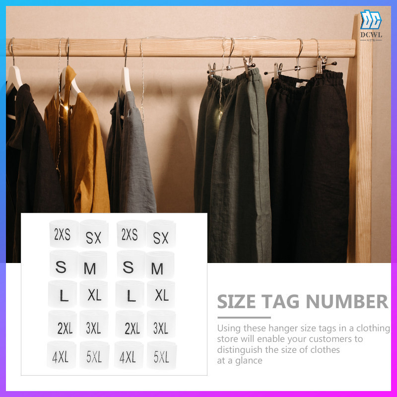 แท็กขนาดแขวนพลาสติก 200 ชิ้น สำหรับระบุไซส์และจัดระเบียบตู้เสื้อผ้าในร้านค้าและบ้าน ราคา ถูกที่สุด ดีลบีเคเค แกลเลอรีภาพที่ 2
